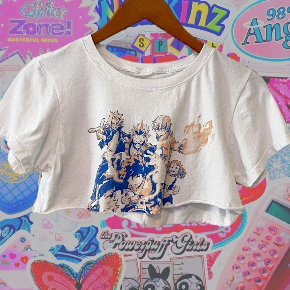 My Hero Academia Custom Micro Crop Top Crewneck SZ Small Nerd Cosplay Anime